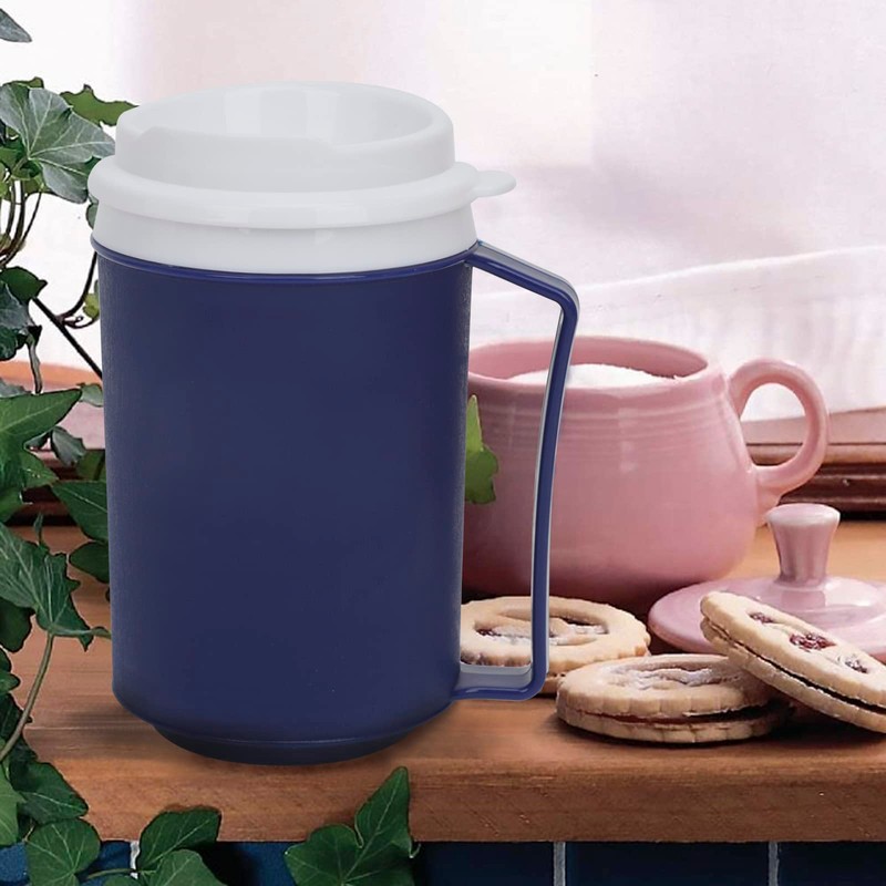 12oz Spill Proof Drinking Cup with Handle and Small Hole
