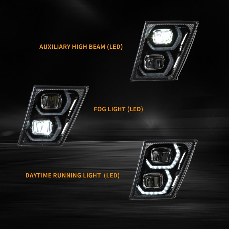 EVERESTHD Pair Fog Lights Full LED Auxiliary Driving Bumper Lamp
