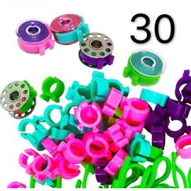 30 Piece Bobbin Holder Set for Sewing Machines - Bobbin Clamps for Organizing Threads and Avoiding Tangles