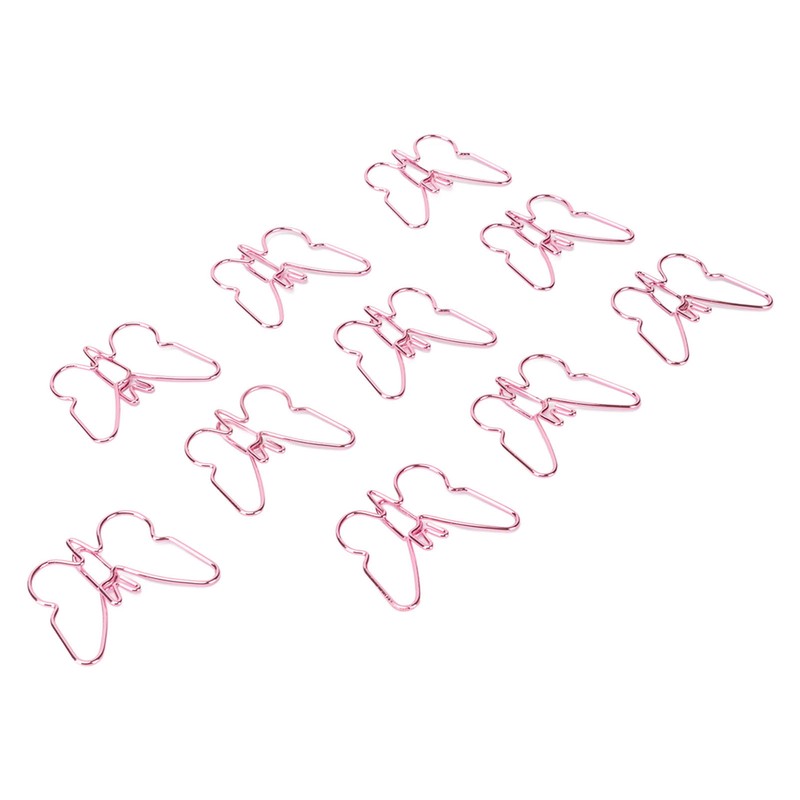 100 Pcs Shaped Paper Clips Pink Butterflies Shape Metal Cute