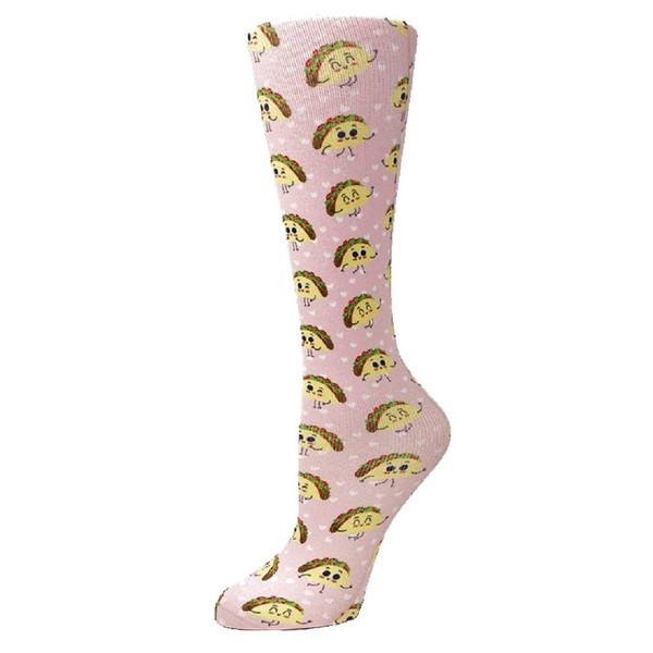 Cutieful 'Knee High Compression Socks 8-15 mmHg' Footwear (Women's Shoe Sizes 5-11, Taco Bout Love)