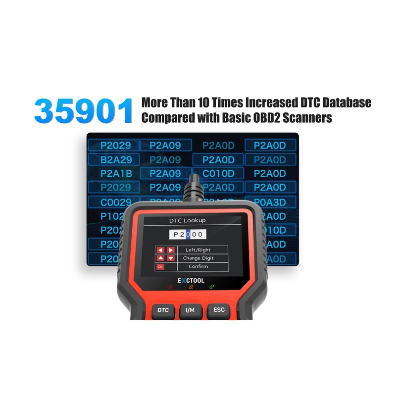 Exctool Car OBD2 Scanner Diagnostic Tool Vehicle Check Engine Light
