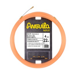 Anguila Max - BI-Nylon-Einzelfaser-Kabeleinziehhilfe, 22 m, 4mm, Kombi-Endstücke, lachsfarben