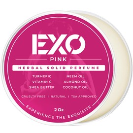 EXO Pink Herbal Eau de Parfum Solid Perfume Balm for Women, Floral & Sweet with notes of Iris, Earthy Patchouli, Warm Vanilla & Spun Sugar, No Alcohol, Cruelty-Free, Gift, Fragrance for Women, 2 oz