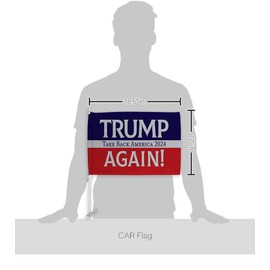 Trump Take Back America Again Flag for Car Accessories Bandera Para Carros Window Clip Pole Mount Kit Rally Shooting 2024 Poster Auto Decor MAGA Sign Outdoor Decorations Republican Gift Made in USA