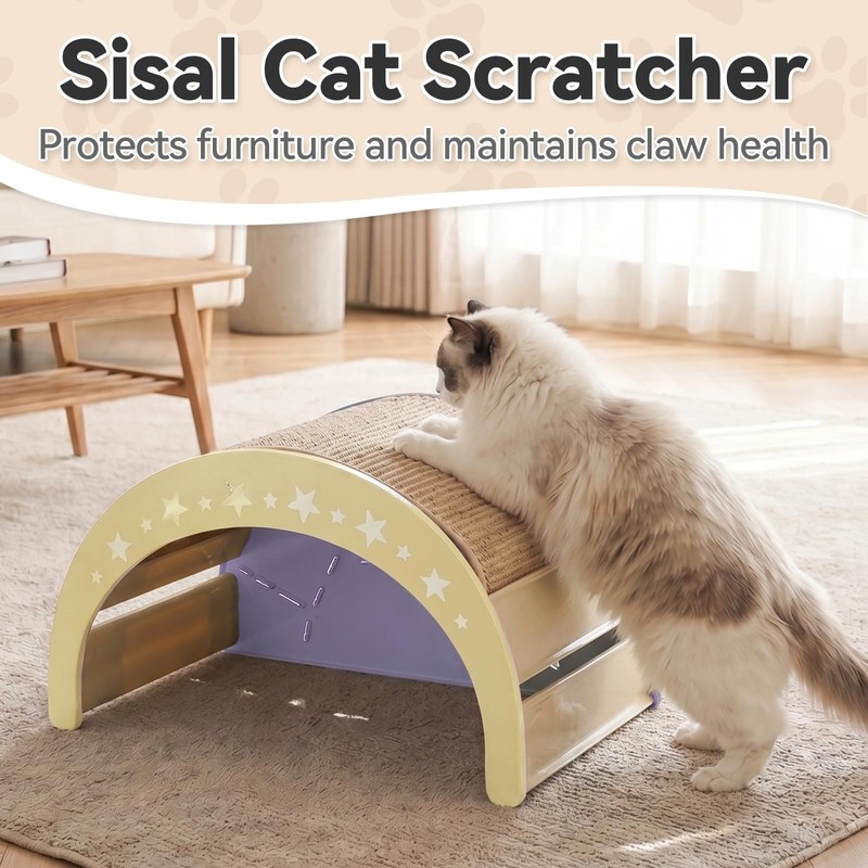 LOVINFURBABY Cat Rocking Bed with Washable Removable Cushion and Sisal