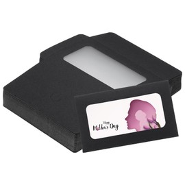 PATIKIL 4 x 2.4 Inch Card Envelope with Window, 60 Pcs Mini Greeting Card Envelopes Credit Card Size Blank Envelopes for Cash Business Card Gifts Birthday Wedding Invitation, Black