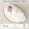 Pinuotu Silky Tencel Hooded Baptism Christening Blanket, Cross Gift, 40x40