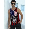 RAISEVERN Mens American Flag Tank Tops Patriotic Skull Sleeveless Shirt