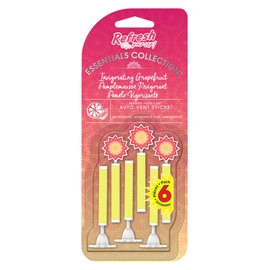 Refresh Your Car! Vent Sticks, Invigorating Grapefruit, 6-Pack