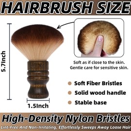Large Neck Duster Brush Face Cleaning Hairbrush Nylon Hair Wooden Handle Professional Barber Hair Cutting Cleaning Hairbrush Styling Tool