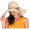 Lanzom Womens Wide Brim Straw Hat Floppy Foldable Roll up