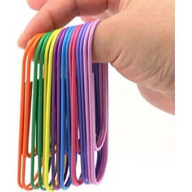 RuiLing - Juego de 40 clips de papel grandes de 10 cm, 8 colores por color, 5 unidades de 100 mm, diseño de aguja de papel multicolor, accesorios de oficina