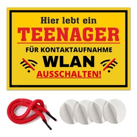 Teenager Sign Gifts (30 x 20 cm), Funny Decorative Gift for Teenagers for Youth Initiation or Birthday, Door Sign as Teenager Room Decoration, for Boys and Girls