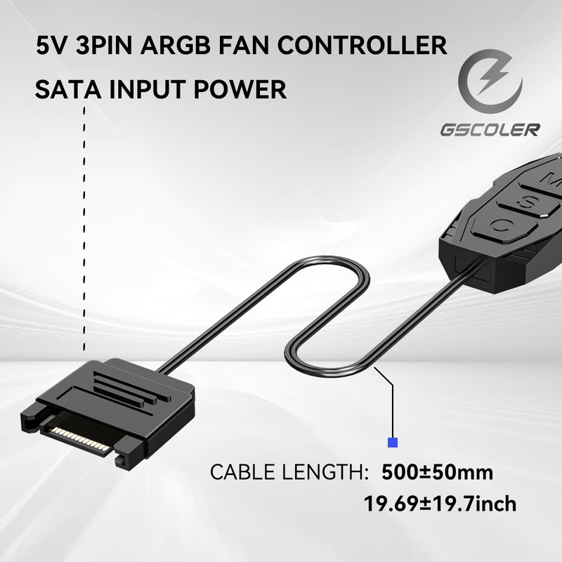 ARGB Controller Kit, GSCOLER RGB PC Fan Controller with 21