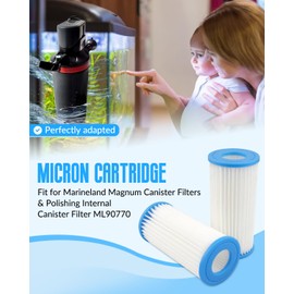 YIGUCS 4 Pack Micron Cartridge Replacement Fit for Marineland Magnum Canister Filters/Polishing Internal Canister Filter ML90770 Replace PA0140
