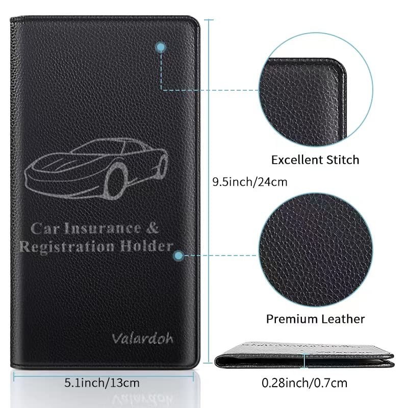 Valardoh Premium Car Registration and Insurance Card Holder, Car Document