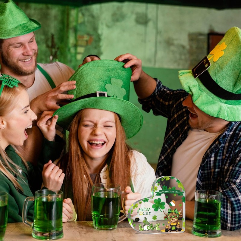 YAANUNULU Happy St Patricks Day Decor Gifts for Table Office