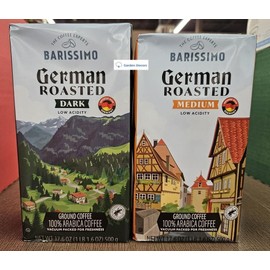 Generic Barissimo German Roasted Low Acidity Dark & Medium Ground Coffee 17.6oz 500g (Two Packs)