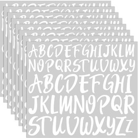 TaoBary 416 Pcs White Letter Stickers, 8 Sheets Cursive Alphabet Stickers, 2''& 3'', 2 Size Waterproof Vinyl Self-Adhesive Letter, Decor for Graduation Cap Scrapbook DIY Craft Mailbox Water Bottle