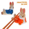 RORPOIR 5Pcs Cute Rabbit Ceramic Chopstick Holder Set Decorative Animal