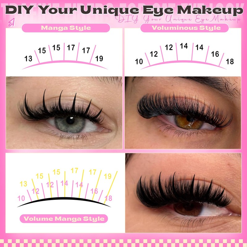200D Lash Clusters with Spikes Thick Eyelash Clusters Volume Cluster