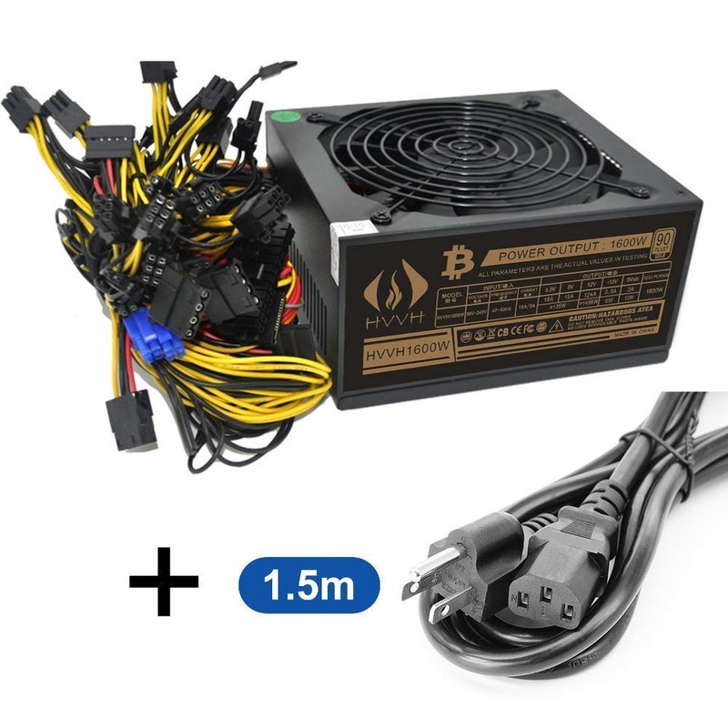 HVVH 20+4 Pin Silent Noise Reduction Miner/PC GPU ATX 1600W
