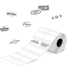 Multi-Purpose White Self-Adhesive Label Paper Compatible with Phomemo M100/M200/M110/M220/M120/M221 Label Printer, 3/4" X 3/8"(20x10mm), 900 Labels/Roll,1 Roll