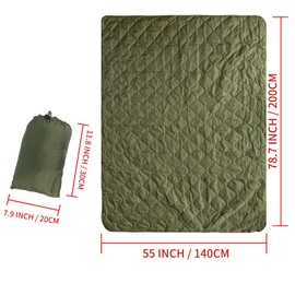 Tongcamo Poncho Liner Military Woobie Outdoor Camping Woobie Blanket for Travel, Beach, Grass, Picnic, Car Emergency, Outdoor, Survival