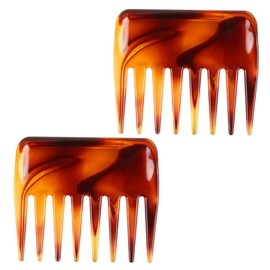 Beavorty Wide Toothed Hair Comb Set (2 Pieces) Curly Hair Brush Large Tooth Detangler Retro Style Hairdressing Comb Gentle on Scalp