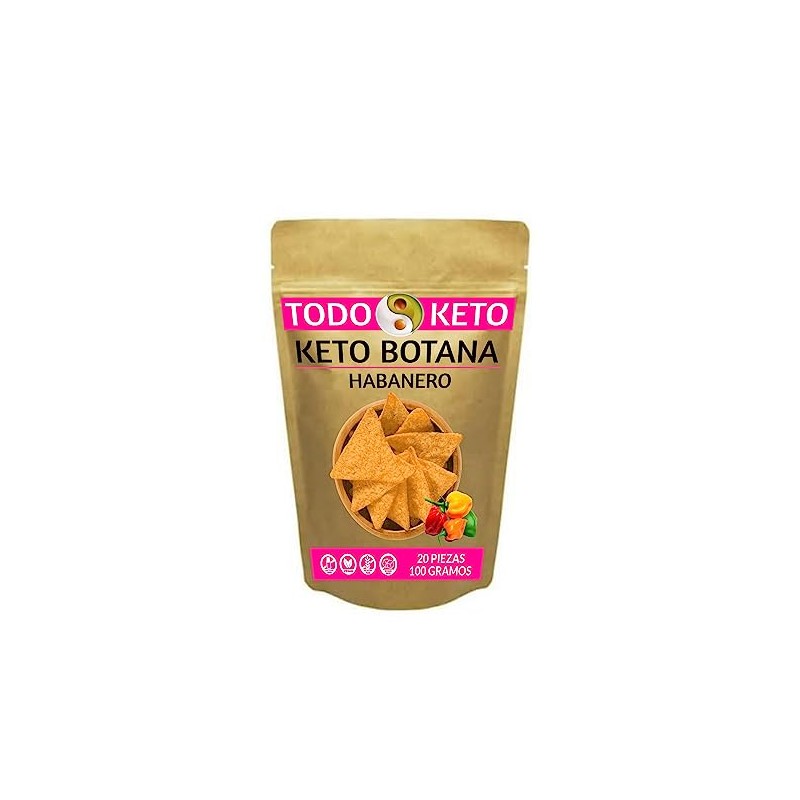 Totopos Keto Botana de Almendra 20 Piezas Horneados (Habanero)