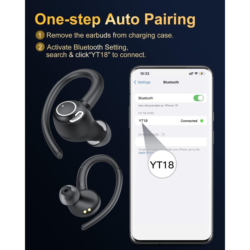 Jesebang Wireless Earbuds, Bluetooth 5.4 Headphones, Wireless Earphones HiFi Stereo