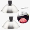 2 PCS Burger Covers Stainless Steel,Small Metal Steaming Cover Grill