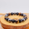 ZZ ZINFANDEL Initial Letter Black Obsidian Beaded Bracelets for Men,