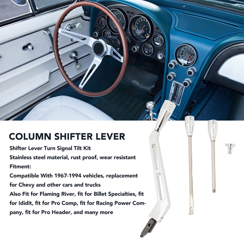 Shifter Lever Turn Signal Hazard Tilt Kit Polished Billet Stainless