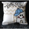 Bunnies and Bows Tan Chevron Tooth Fairy Pillow with Tooth