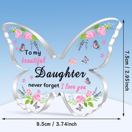 TTOVEN Daughter Gifts Daughter Birthday Gifts Graduation Gifts for Daughter Beautiful Butterfly Acrylic Plaque-To My Beautiful Daughter