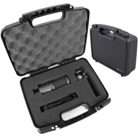 TOUGH Cardioid Condenser Microphone Hard Case with Dense Foam for Audio-Technica AT2020 / AT2020USB / ATR2500-USB / AT2035 Studio and USB Microphones - Fits Device and Accessories