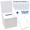ALBEN White Glossy 6x6x6 Ivory Cardboard Ballot Boxes (20 Pack)