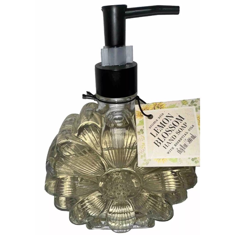 AROMA ARIA 🇺🇸 LEMON BLOSSOM HAND SOAP 16.9fl.oz Glass Daisy