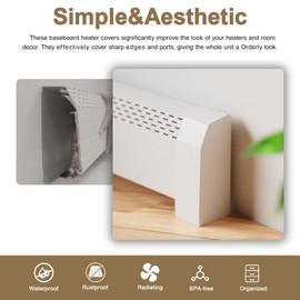 Weazinck 2-Pack End Caps for Baseboard Heater Covers, Plastic Left&Right End Caps, 4 Bottom Grooves for Adjusting Height, Fits Most Standard Baseboard Heaters, Easy to Cut and Set—Not for E-Heaters