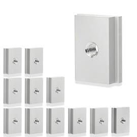 ZIJANG T-Slot Nuts M6, Pack of 12 Sliding Nuts M6, T-Slot Nuts, 30 x 23 mm, T-Rail Sliding Nuts, Silver Appearance, for Home and Workshop