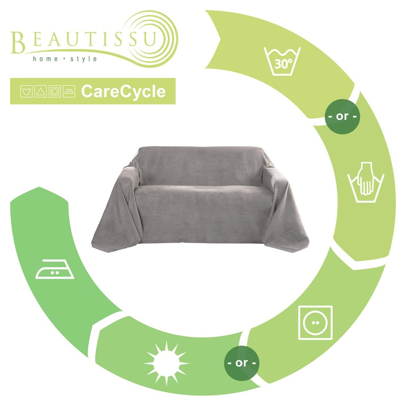 Beautissu Romantica Blanket 210 cm x 280 cm in Suede-Look