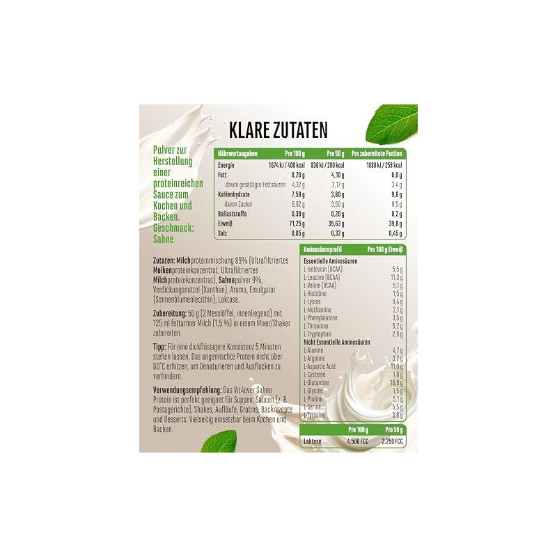 Yummy Cream Protein - 1000 g Bag - Protein-Rich Cooking