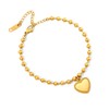 18K Gold Plated Women's Bracelet with Heart Beaded Design -