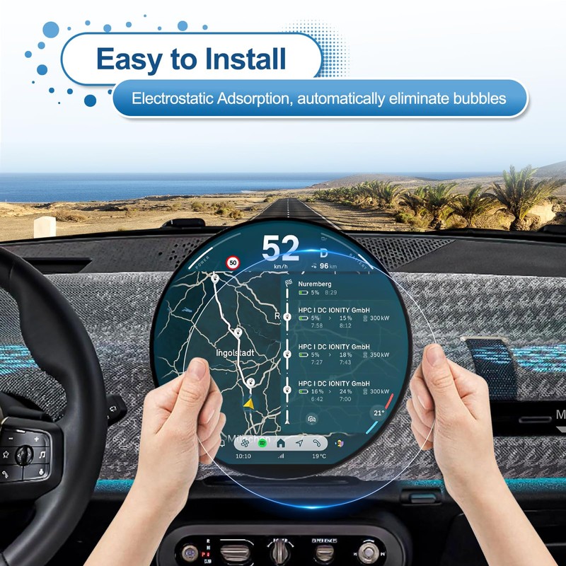 Coleya 2025 Cooper/Countryman/Aceman Screen Protector for Mini 9.4-inch Round OLED