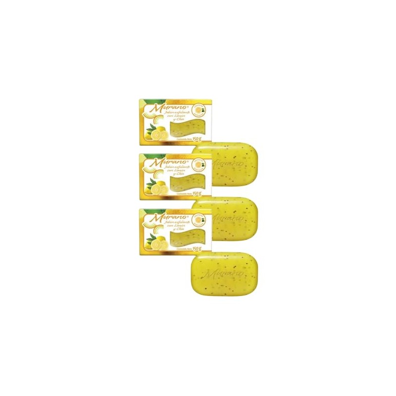 Jabón Barra Murano Natural Limón Y Chía 3 Pack De