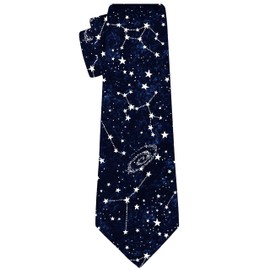 Cubirmin Men's Galaxy Starry Night Skinny Novelty Star Tie for Wedding, Business, Party, Dating