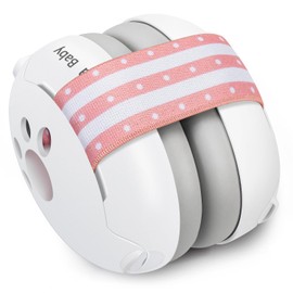 Laudexua Baby Ear Protection, Noise Cancelling Headphones for Babies and Toddlers Up to 36 Months, Comfortable Infant Ear Muffs for Effectively Help Sleep & Hearing Protection (White Pink)