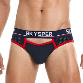 SKYSPER Correa deportiva para hombre con correa deportiva para hombre, ropa interior sexy para hombre, 25sk-dark blue, Small